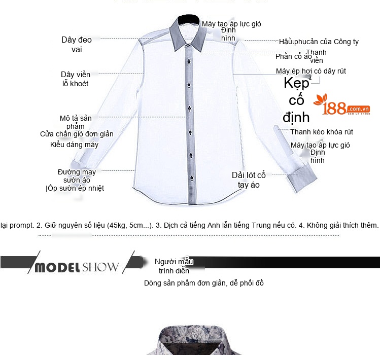Áo Sơ Mi Nam In Hoa Hồng Xanh Dương Dáng Ôm Thời Trang chi tiết 4
