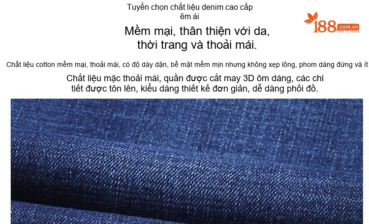 Quần Jean Nam Dáng Suông Co Giãn Thoải Mái Màu Xanh Navy, Đen chi tiết 38