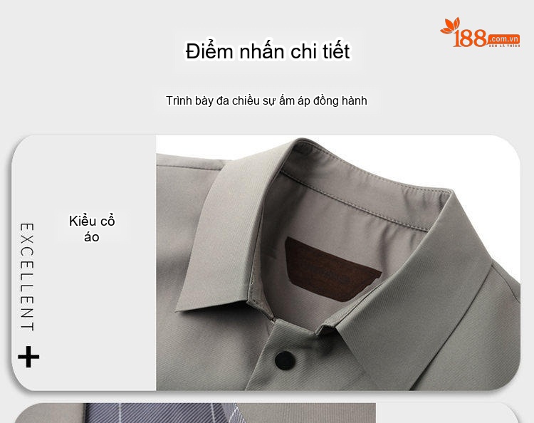 Áo Khoác Nam Cổ Bẻ Dáng Suông Phong Cách Doanh Nhân Màu Xám, Đen chi tiết 5