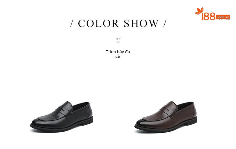 Giày Lười Nam Da Thật Penny Loafer Chiều Cao Đế Khoảng 2cm Màu Đen chi tiết 3