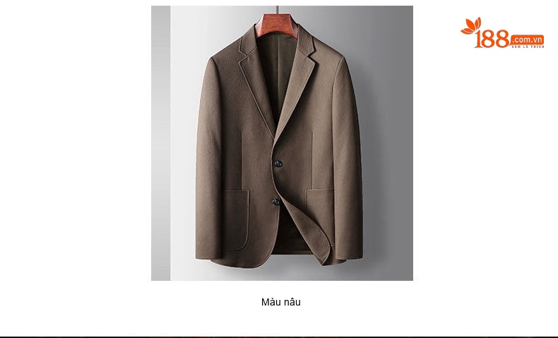 Áo Khoác Blazer Nam Màu Đen, Nâu, Xám Áo Vest Công Sở Thu Đông chi tiết 5