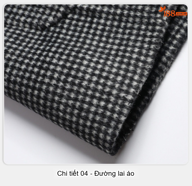 Áo Vest Nam Hai Mặt Dáng Ôm Họa Tiết Kẻ Houndstooth Lông Cừu Màu Nâu, Xám, Xanh Navy, Xám Đậm... chi tiết 26