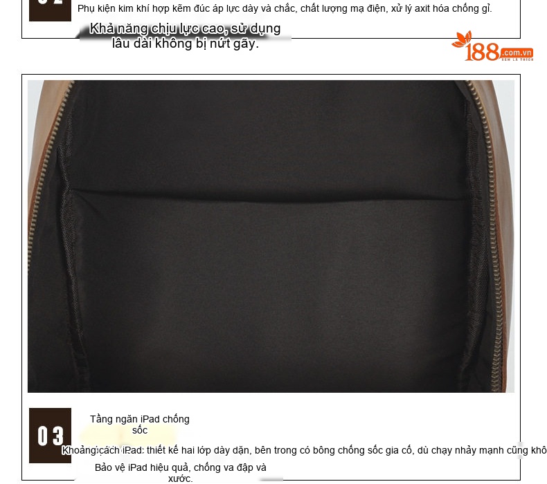 Túi đeo chéo ngực nam da bò đựng iPad 11 inch phong cách thể thao ngoài trời chi tiết 11