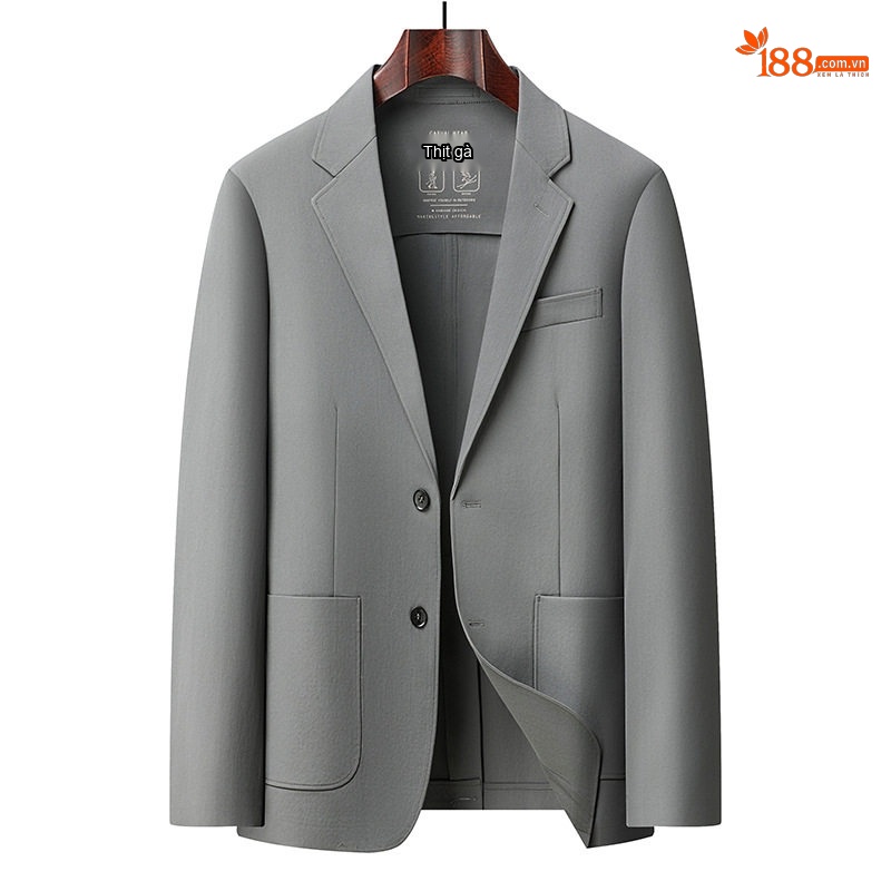 Áo Blazer Nam Phong Cách Hàn Quốc Chống Nhăn Màu Đen, Xám, Trắng Kem