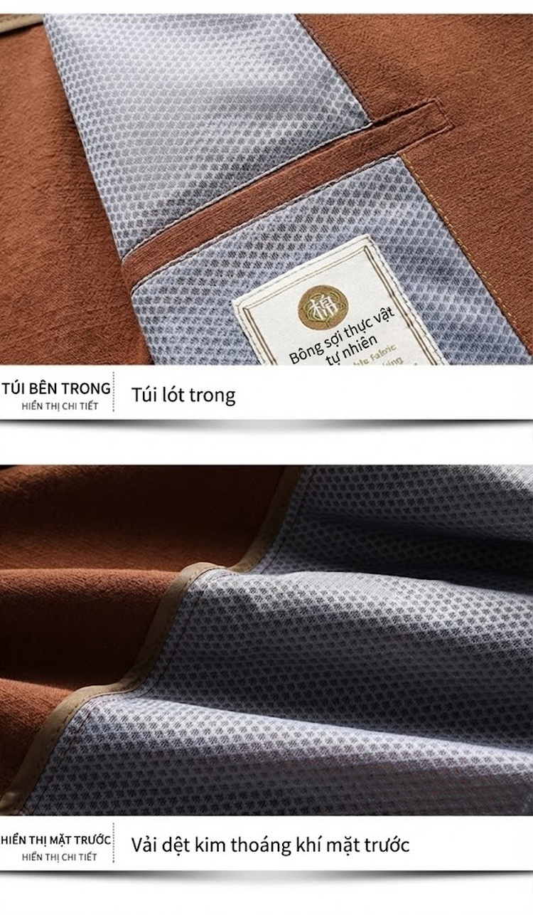 Áo Vest Blazer Nam Cotton Mát Mẻ Phong Cách Casual Màu Nâu, Xanh, Đen, Kem... chi tiết 25