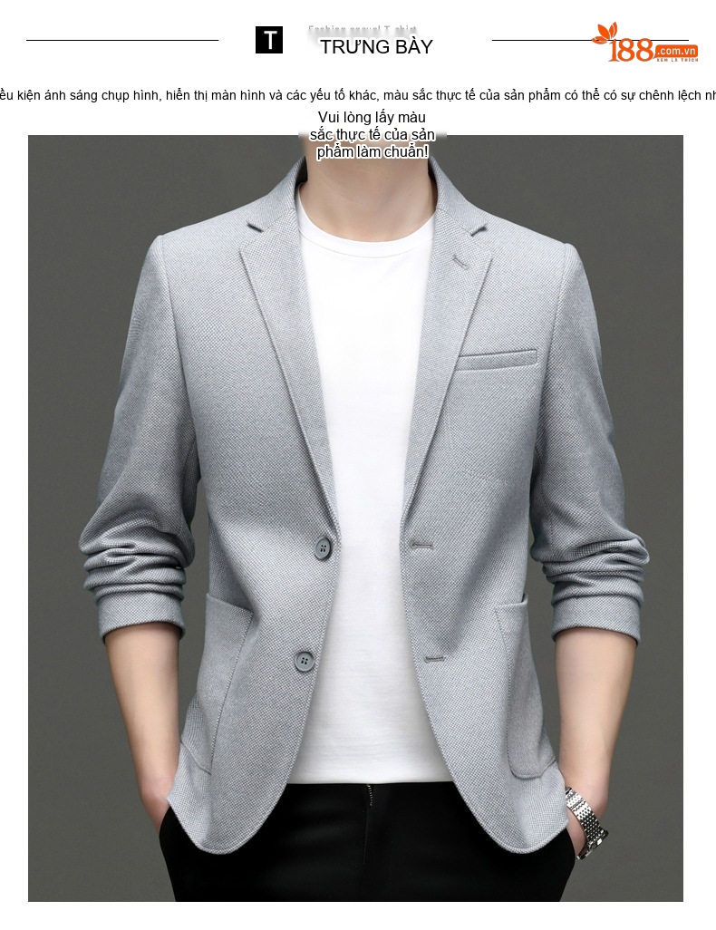 Áo Vest Nam Chứa Lông Cừu Dáng Ôm Vừa Vặn Không Nhăn Màu Xám, Kem chi tiết 10