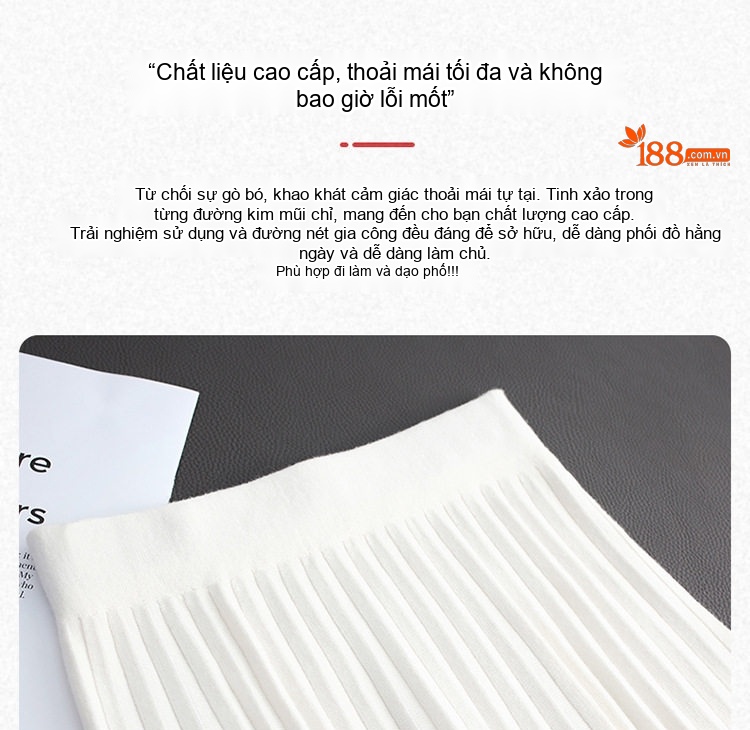 Chân Váy A Dáng Ôm Dệt Kim Co Giãn Dáng Dài Phong Cách Hàn Quốc Màu Trắng, Đen chi tiết 13
