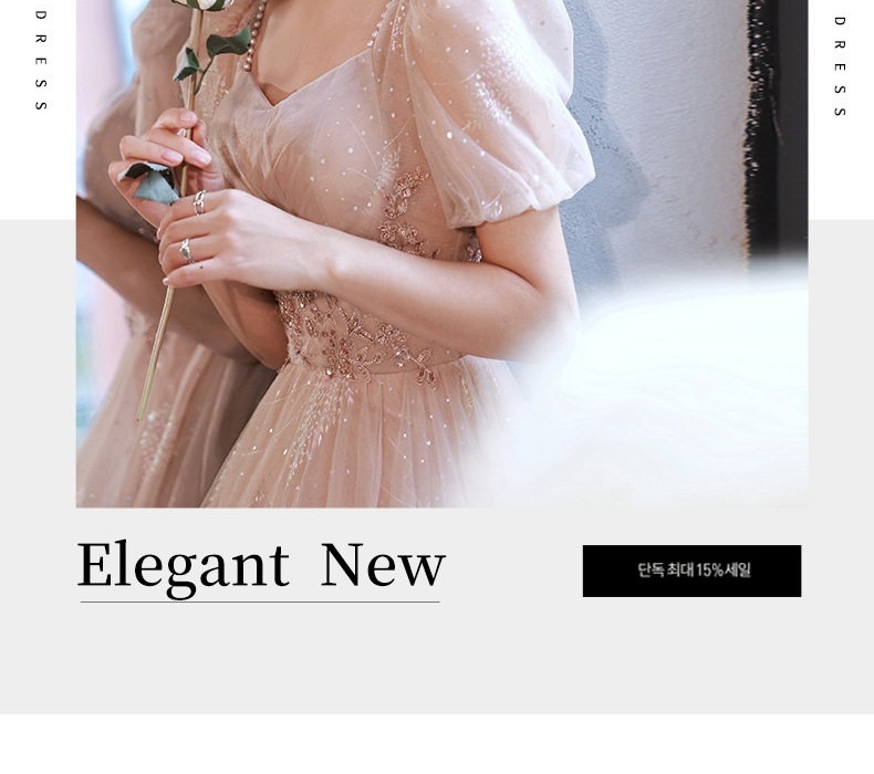 Váy Dạ Hội Dáng Dài Tay Bồng Sang Trọng Màu Champagne chi tiết 15