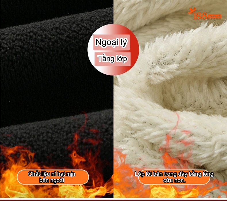Áo Khoác Lông Cừu Non Nam Dáng Đứng Cổ Khóa Kéo Giữ Ấm Thêu Chữ Màu Xám, Đen chi tiết 10