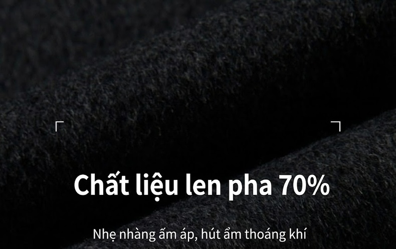 Áo Khoác Dạ Nam Hai Mặt Dáng Dài Cổ chữ Vest Dày Dặn Màu Đen, Xám chi tiết 4