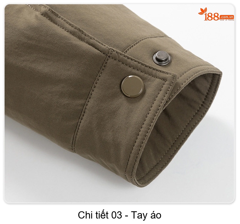 Áo Khoác Cotton Nam Tơ Tằm Chần Bông Dáng Ôm Vừa Màu Xanh Olive, Đen chi tiết 22