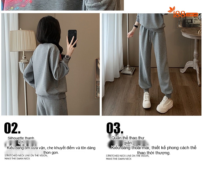 Bộ Quần Áo Nữ Thun Dài Tay In Hình Bướm Phong Cách Thể Thao chi tiết 4