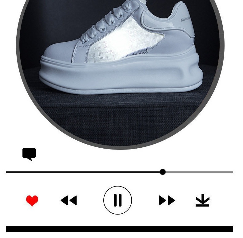 Giày Thể Thao Nữ Đế Cao Khoảng 5cm Kiểu Dáng Sneaker Màu Trắng, Đen, Vàng chi tiết 9