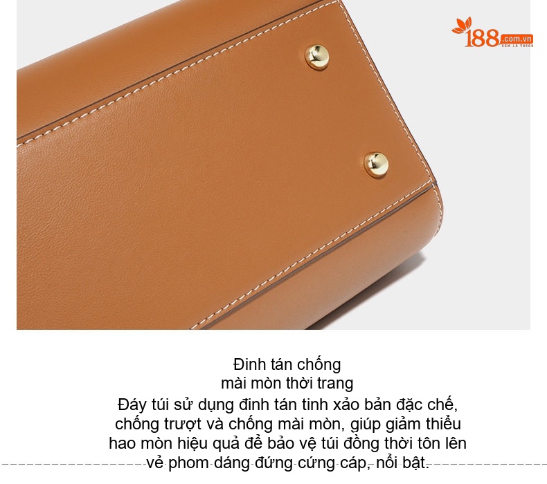 Túi Tote Cánh Da Thật Dung Tích Lớn Đeo Vai Dáng Công Sở Màu Nâu, Xanh Dương, Trắng chi tiết 13