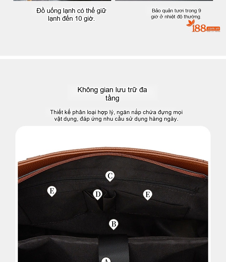 Túi Tote Nữ Đa Năng Da Mờ Sức Chứa Lớn Đựng Laptop Màu Nâu, Đen, Trắng chi tiết 6
