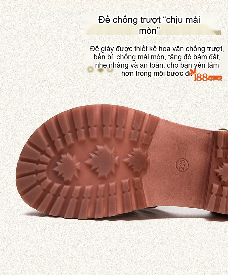 Dép Sandal Nữ Da Heo Quai Lồng Đế Cao 3cm - 4cm Màu Nâu, Xanh Lá, Trắng chi tiết 6