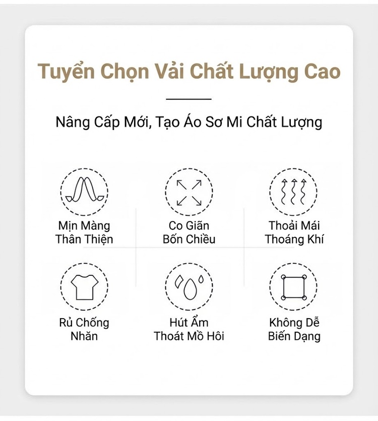 Áo Sơ Mi Dài Tay Nam Lụa Tằm Tơ Màu Trơn Ôm Dáng Công Sở chi tiết 2