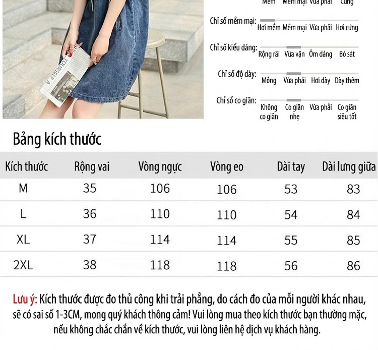 Váy Jean Dáng Suông Nữ Tay Dài Có Mũ Trùm Đầu Phong Cách Hàn Quốc Màu Xanh Dương chi tiết 7