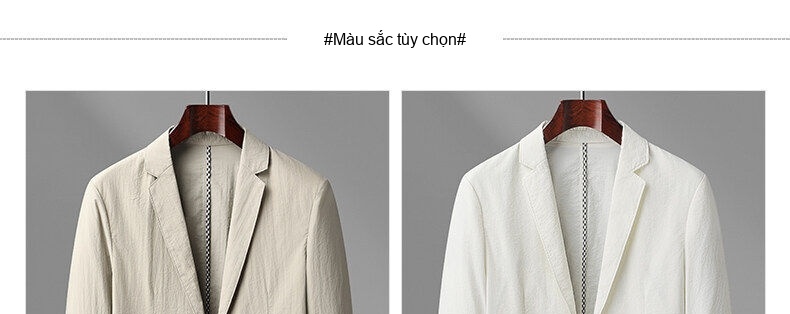 Áo Vest Nam Vải Mềm Mại Kiểu Dáng Casual Màu Trắng, Xanh Navy, Kem, Đen chi tiết 11