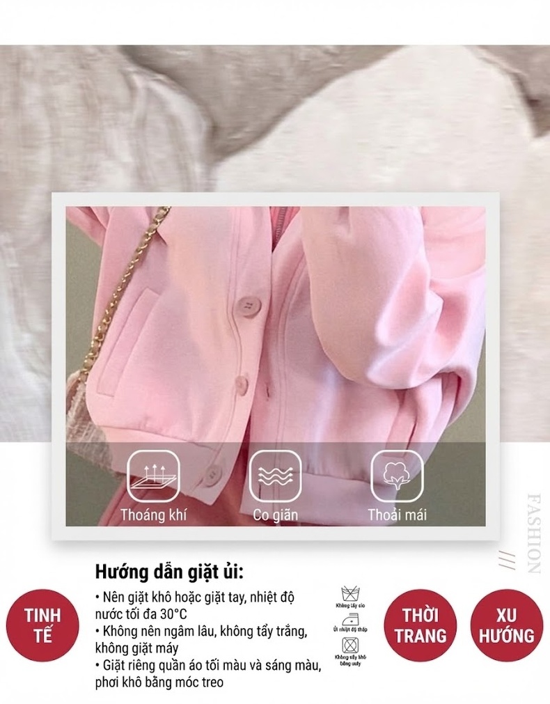 Set Bộ Nữ Áo Hoodie Giả Hai Lớp và Chân Váy Dáng Ôm Năng Động Màu Hồng, Xám, Đen chi tiết 4