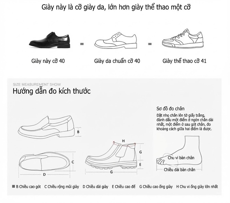 Giày Tây Buộc Dây Nam Da Bò Thật Thủ Công Chiều Cao Đế Khoảng 3cm Màu Nâu chi tiết 19