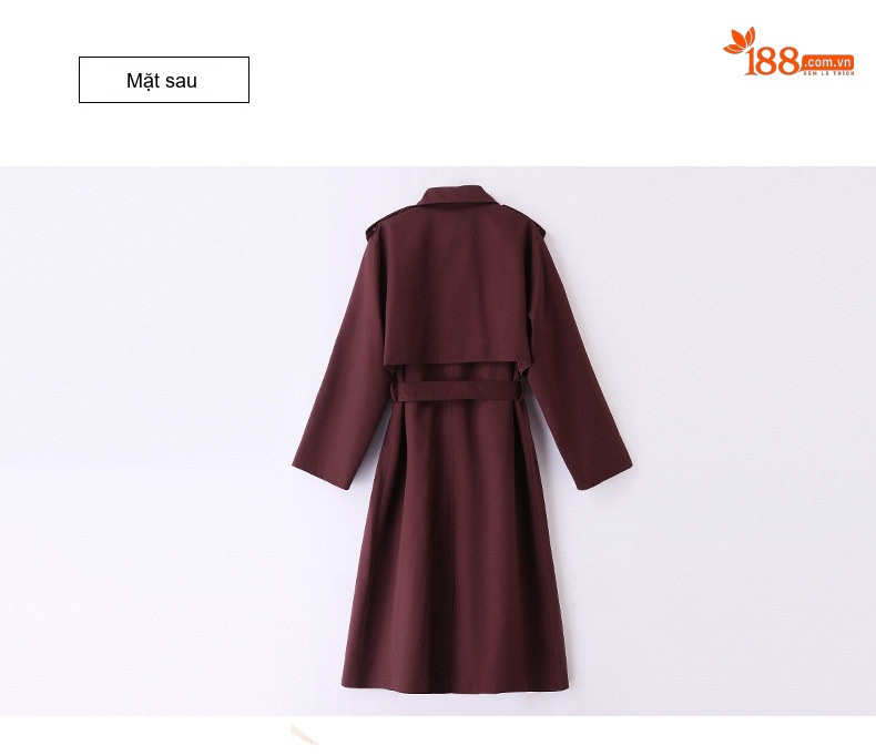Áo Khoác Gió Dáng Dài Phong Cách Thời Trang Thanh Lịch Màu Nâu Đỏ, Xanh Olive chi tiết 33