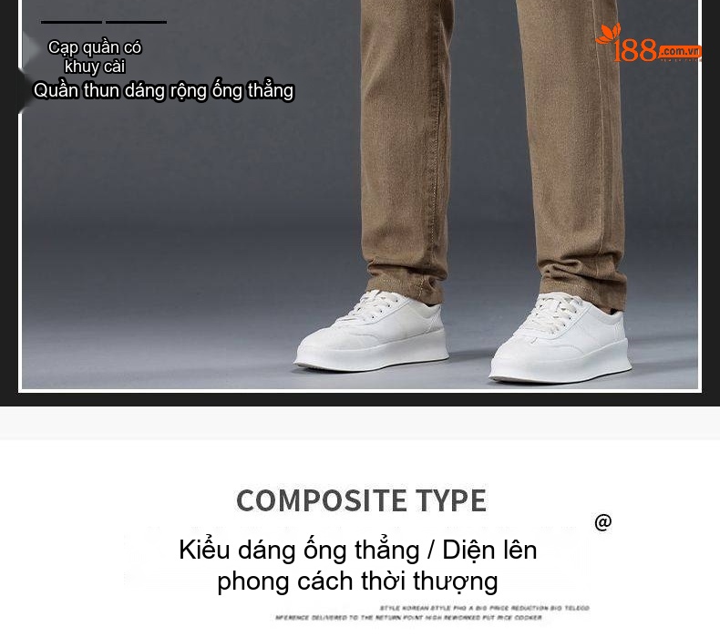 Quần Dài Nam Cotton Thun Co Giãn Dáng Suông Rộng Phong Cách Công Sở Màu Đen, Xám, Nâu, Xanh chi tiết 1
