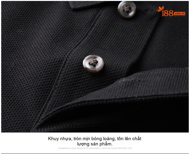 Áo Polo Nam Cotton Tay Ngắn Cổ Bẻ Form Rộng Màu Đen, Xám, Nâu, Xanh Navy chi tiết 21