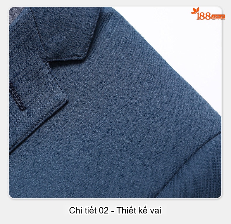 Áo Vest/Blazer Nam Dáng Ôm Vừa Vặn Chống Nhăn Màu Xanh Navy chi tiết 15