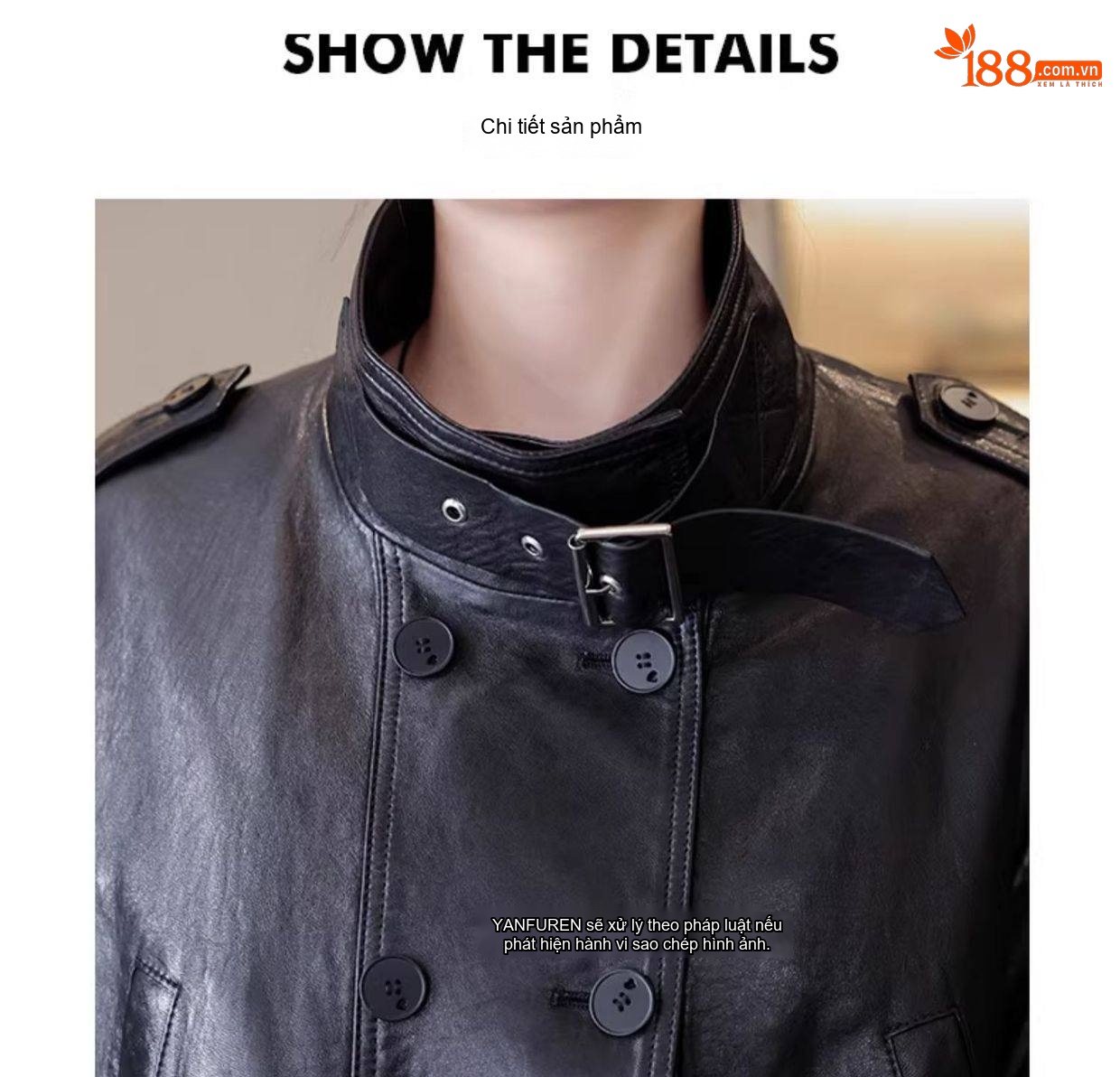 Áo Khoác Da Thật Nữ Kiểu Ngắn Dáng Bomber Da Cừu chi tiết 7
