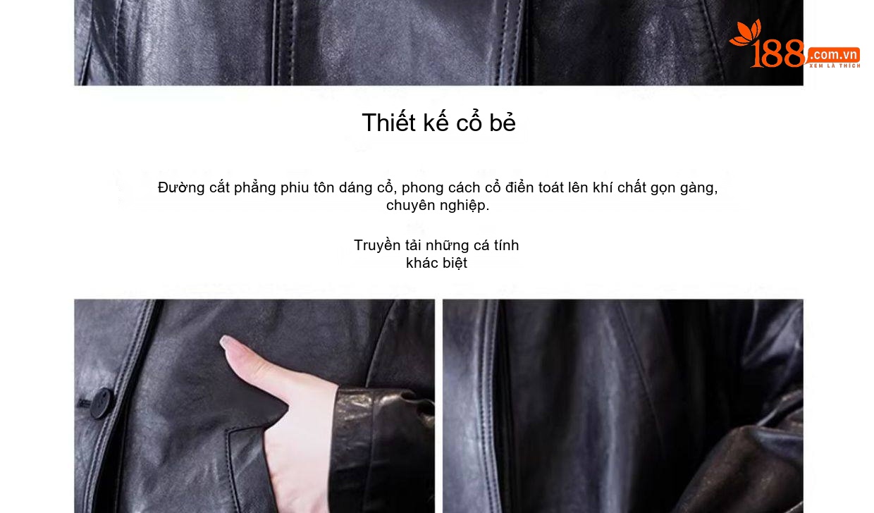 Áo Khoác Da Thật Nữ Kiểu Ngắn Dáng Bomber Da Cừu chi tiết 8