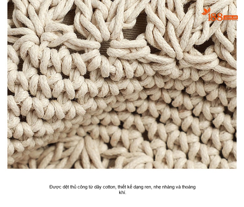 Túi Đeo Vai Nữ Dệt Kim Cotton Đựng Điện Thoại Mini Đi Biển chi tiết 2