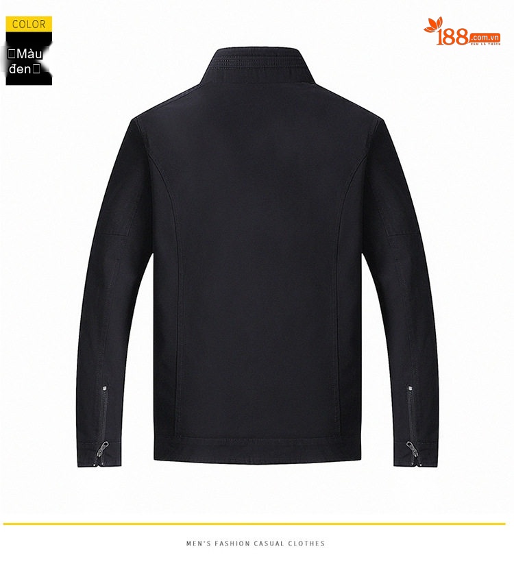 Áo Khoác Nam Cotton Dáng Ôm Lót Lông Dày Dặn Màu Đen, Đỏ, Xanh Rêu, Vàng Be chi tiết 9