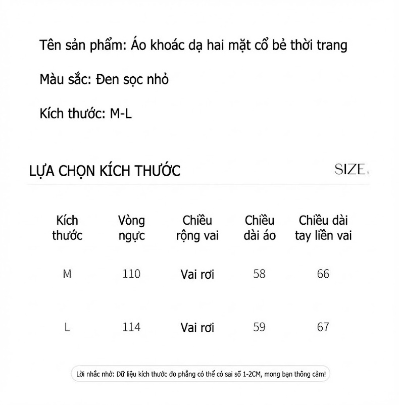 Áo Khoác Nữ Cổ Bẻ Hai Lớp Lông Cừu Sọc Caro Màu Xám, Đen chi tiết 18