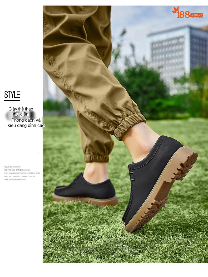 Giày Oxford Nam Giày Da Mờ Buộc Dây Phong Cách Nhật Bản Chiều Cao Đế Khoảng 3cm Màu Đen, Nâu, Xám, Xanh... chi tiết 9