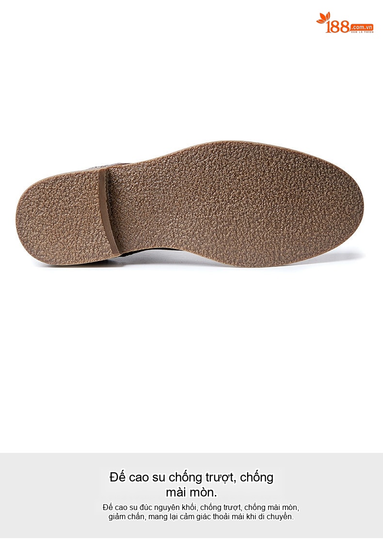 Boot Nam Da Bò Cao Cổ Chiều Cao Đế Khoảng 3cm Dáng Chelsea Màu Đen, Nâu chi tiết 11