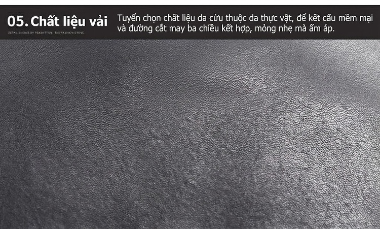 Áo Khoác Da Nam Da Thật Cổ Đứng Lót Lông Vũ Ngắn Màu Đen chi tiết 16