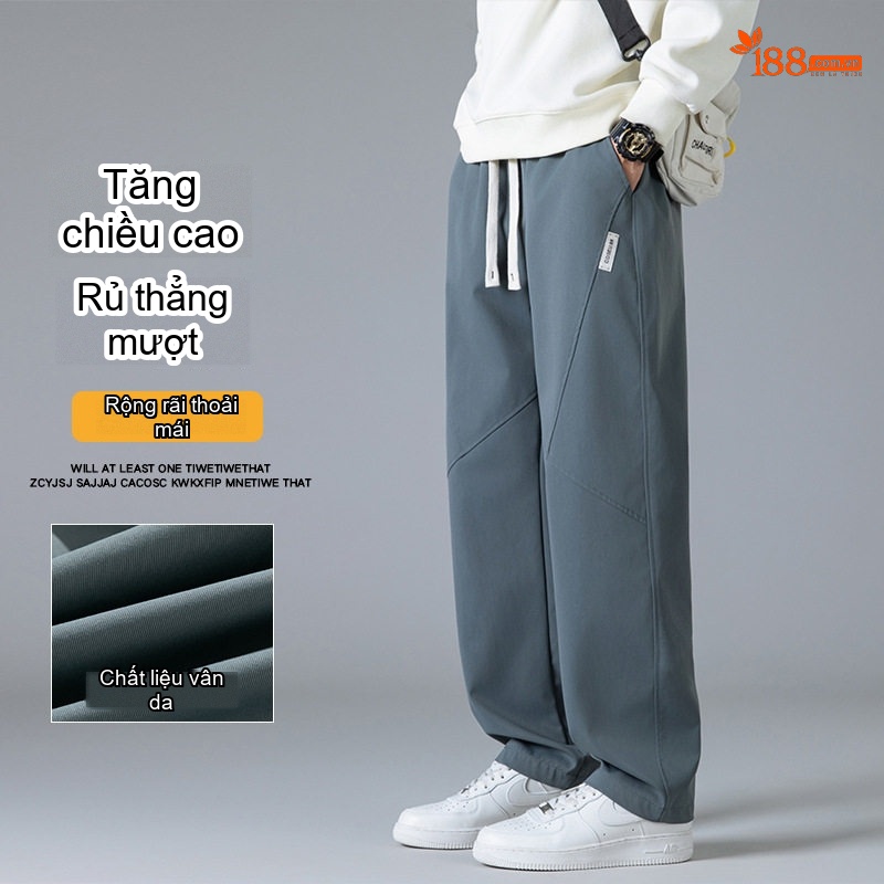 Quần dài ống rộng nam lưng thun dáng thể thao thoải mái