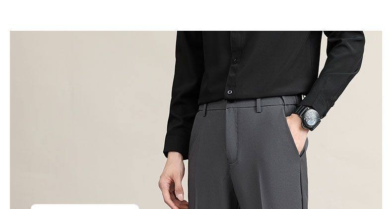 Quần Tây Nam Ống Đứng Co Giãn Phong Cách Hàn Quốc Màu Đen, Be, Xám chi tiết 1