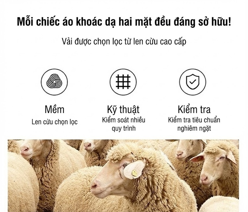 Áo Khoác Dạ Nữ Hai Mặt Dáng Ngắn Cổ chữ Vest Thời Trang Màu Đỏ, Nâu, Đen, Hồng chi tiết 11