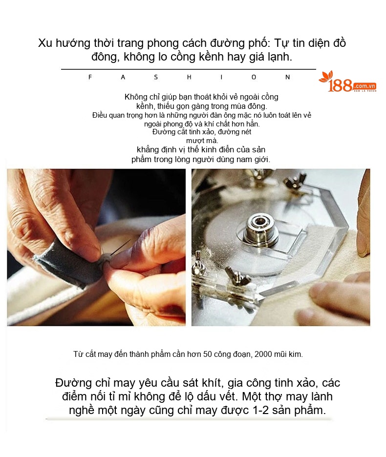 Áo Khoác Nam Lông Cừu Hai Mặt Có Lót Lông Vũ Tháo Rời Dáng Ngắn Màu Xám, Đen chi tiết 7