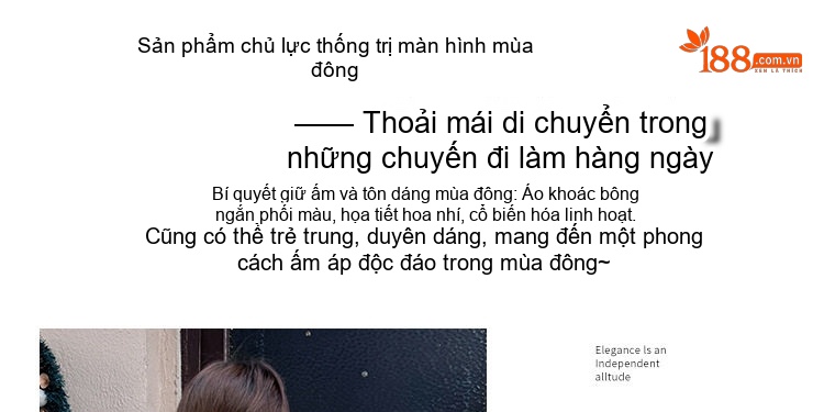 Áo Khoác Phao Nữ Dáng Ngắn Họa Tiết Hoa Nhỏ Phong Cách Hàn Quốc Màu Trắng Kem, Xám Xanh chi tiết 6