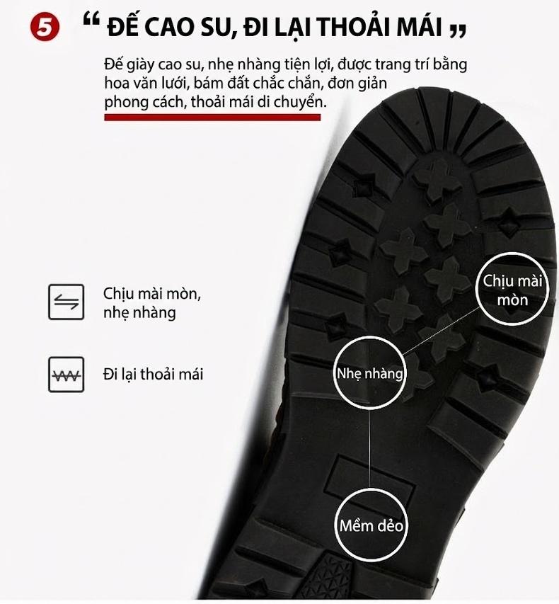Giày Cao Cổ Nam Da Mờ Khóa Kéo Chiều Cao Đế Khoảng 3cm Màu Nâu, Đen, Xanh Dương chi tiết 9