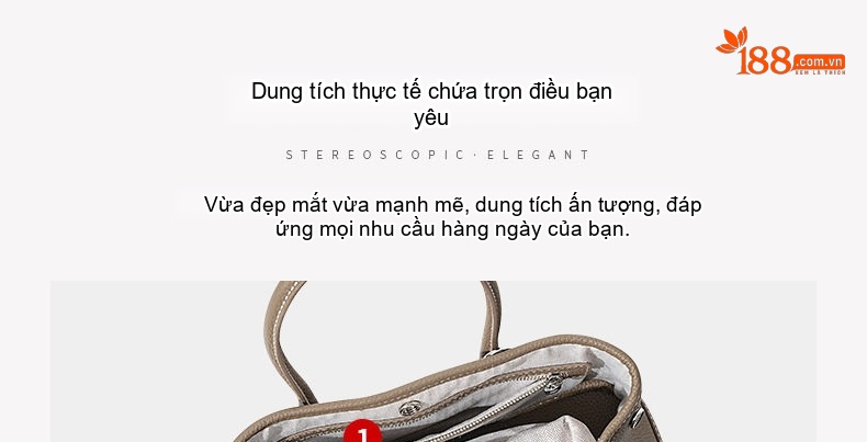 Túi Tote Da Bò Nữ Cao Cấp, Túi Xách Tay Nữ Da Thật Sức Chứa Lớn Màu Xám chi tiết 27