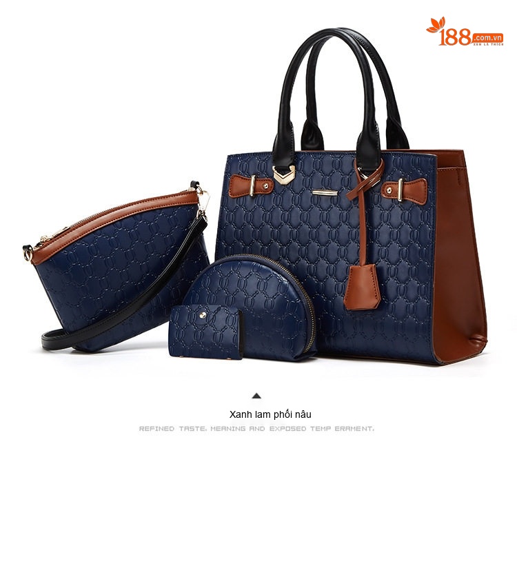 Bộ Túi Xách Tay, Túi Đeo Vai, Túi Clutch và Ví Nữ Da Bóng chi tiết 9