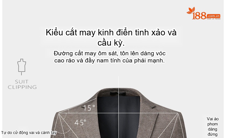 Áo Vest Nam Dáng Ôm Vừa Vặn Dày Dặn Không Nhăn Co Giãn Tốt Màu Nâu, Xám chi tiết 4