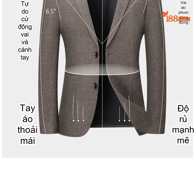 Áo Vest Nam Dáng Ôm Vừa Vặn Dày Dặn Không Nhăn Co Giãn Tốt Màu Nâu, Xám chi tiết 5