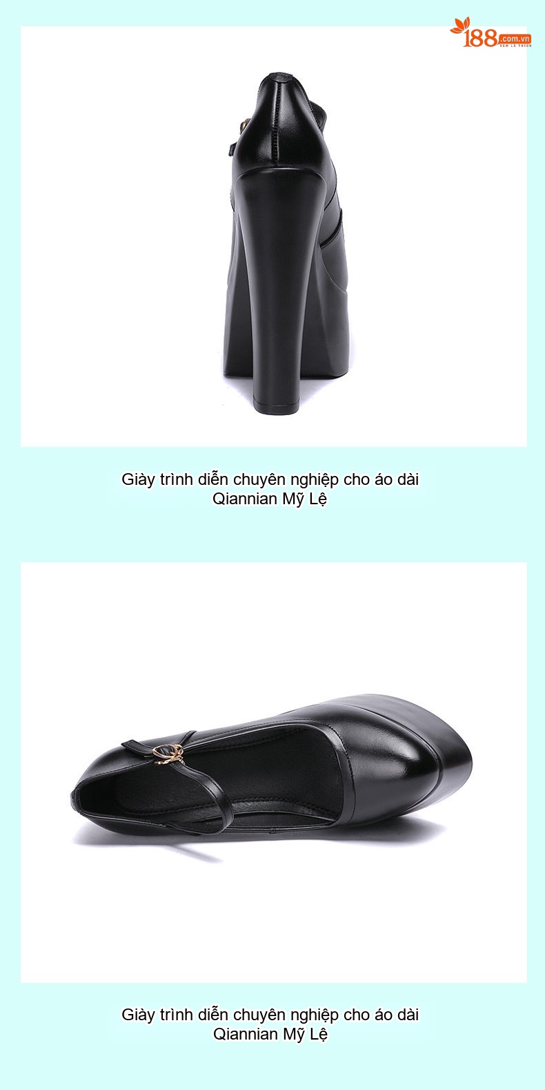 Giày Cao Gót Quai Mary Jane Nữ Chiều Cao Đế Khoảng 15cm Da Bóng Màu Đen, Trắng, Bạc chi tiết 20