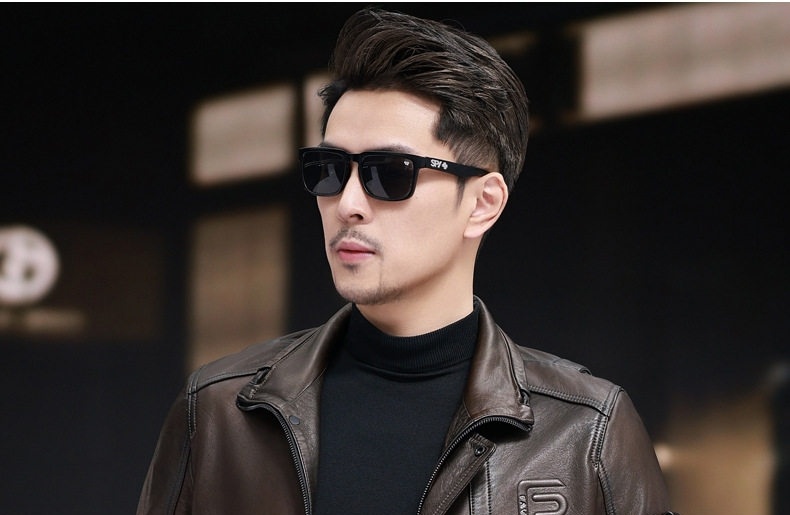 Áo Khoác Da Cừu Nam Kiểu Dáng Biker Slimfit Thời Trang Màu Đen, Nâu chi tiết 1