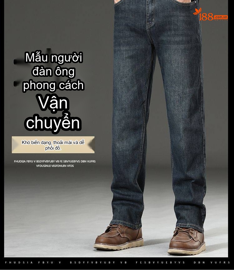 Quần Jean Nam Ống Suông Rộng Co Giãn Thoải Mái chi tiết 23
